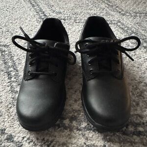 Hush Puppies Kids Black Leather Lace Up Uniform School Shoes Size 1.5M EU33